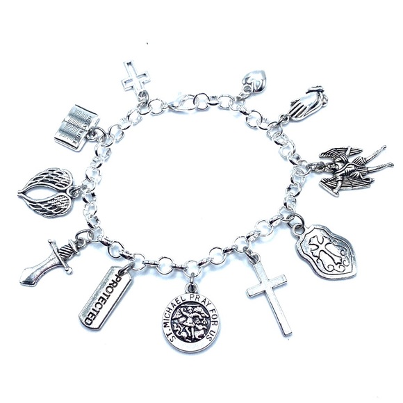 Saint Michael Charm Bracelet Protector Religious Christian Archangel - Picture 4 of 8